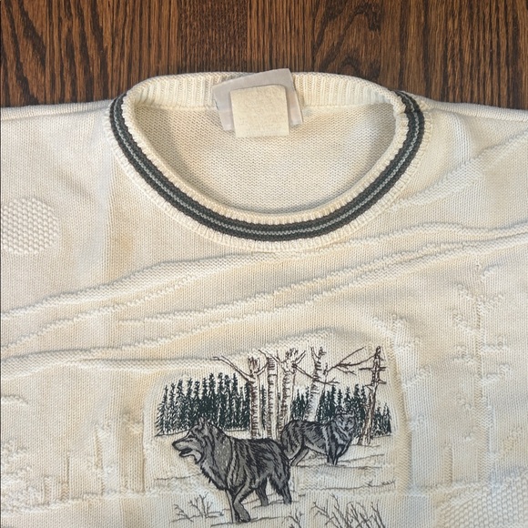 Vintage 90s Embroidered Knit Sweater - Picture 9 of 11